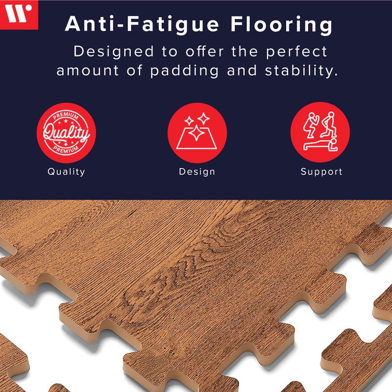 We Sell Mats Forest Floor Farmhouse 3/8 Inch Thick Printed Foam Tiles, Premium Wood Grain Interlocking Foam Floor Mats, Anti-Fatigue Flooring â€“ Stylish Flooring Solution - Image 2